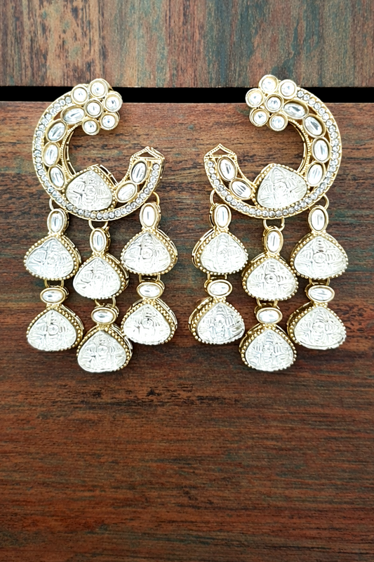 Moonlit Kundan Drops Earrings