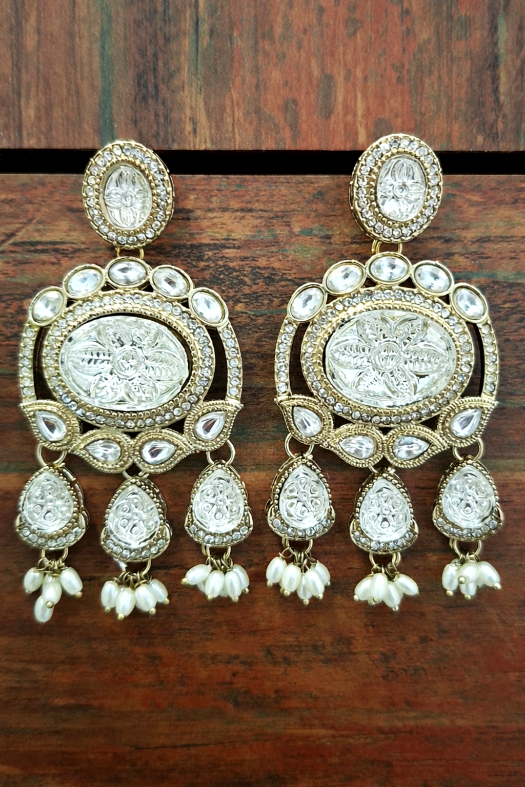 Ivory Aura Chandeliers Earrings